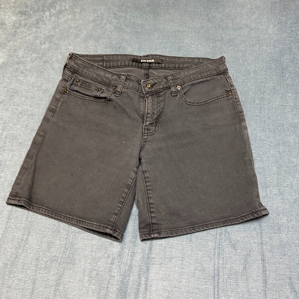 Big Star Shorts Womens 29 Black Cotton Stretch Dark Wash Streetwear Outdoor